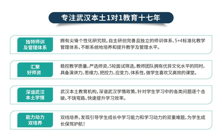 专注武汉本土1对1教育十七年